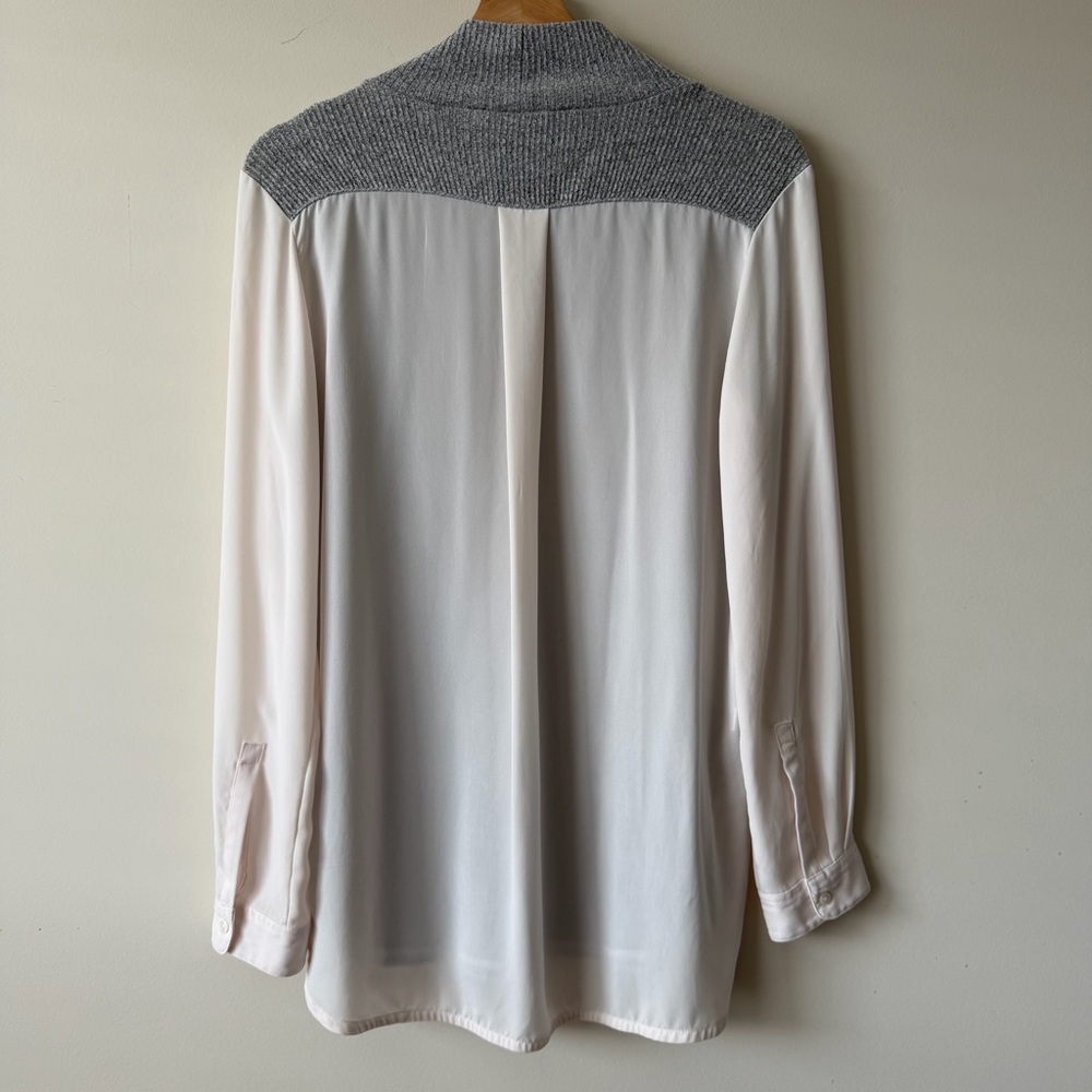 LOFT Grey Ribbed Top - Picture 3 of 6